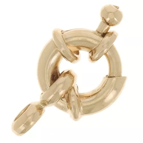 9mm buoy spring clasp - 1 ring - 3 microns gold plated x1