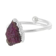 925 Sterling Silver Druzy gemstone ring - Size 48 to 56 - imit Ruby x1|raw }}