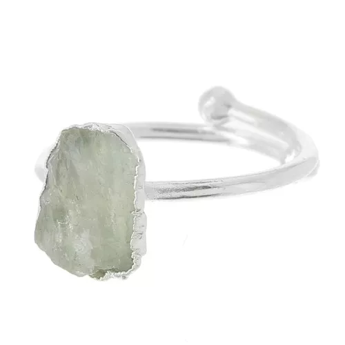 925 Sterling Silver Druzy gemstone ring - Size 48 to 56 - Moonstone x1