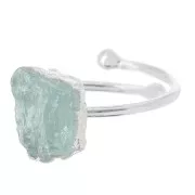 925 Sterling Silver Druzy gemstone ring - Size 48 to 56 - Aquamarine x1