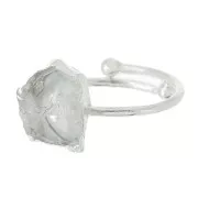925 Sterling Silver Druzy gemstone ring - Size 48 to 56 - Rock crystal x1