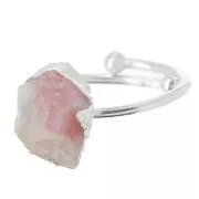 925 Sterling Silver Druzy gemstone ring - Size 48 to 56 - rose Opale x1