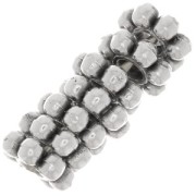 6mm Flower beads - Antique Fine silver plating x100