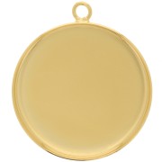 Pendant setting for 25mm flat back cabochon - Fine Gold plated x1