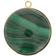 Pendant setting for 25mm flat back cabochon - Fine Gold plated x1