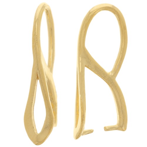 925 Sterling silver 20mm bail Pendant - Fine Gold plated x1