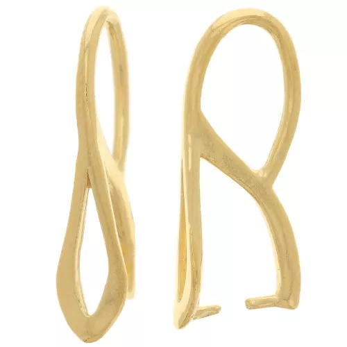 925 Sterling silver 20mm bail Pendant - Fine Gold plated x1