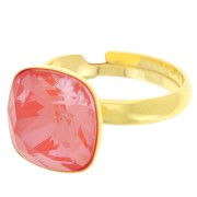 925 Sterling Silver Ring for 12mm PureCrystal 4470 cabochon - Fine Gold Plated x1