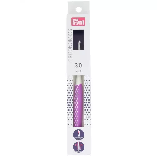 Prym Ergonomic Plastic Wool Hook - 3 mm - Fuchsia x1