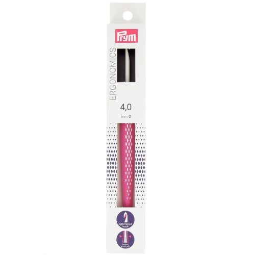 Prym Ergonomic Plastic Wool Hook - 4 mm - Pink x1