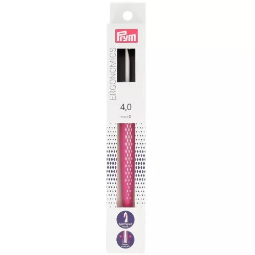 Prym Ergonomic Plastic Wool Hook - 4 mm - Pink x1
