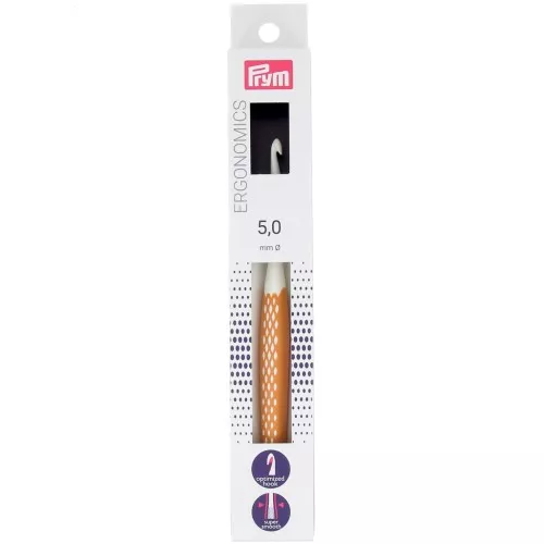 Prym Ergonomic Plastic Wool Hook - 5 mm - Honey x1