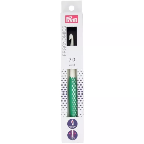 Prym Ergonomic Plastic Wool Hook - 7 mm - Green x1