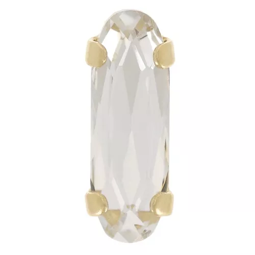 15x5mm Cristal serti Aurora A4161 Long Classical Oval - Gold Tone - Crystal x1