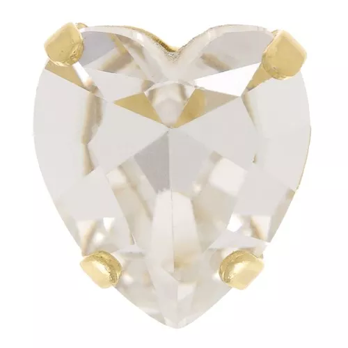 11x10mm Crystal set Aurora A4831 Antique Heart - Gold Tone - Crystal x1