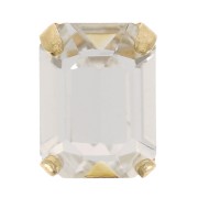 8x6mm Crystal set Aurora A4610 Step Cut Octagon - Gold Tone - Crystal x1|raw }}