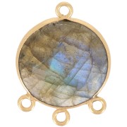 16mm faceted gemstone Pendant - Fine Gold plated - Labradorite x1|raw }}