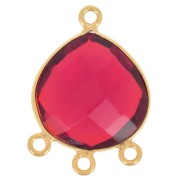 Candelabra pendant 22x16mm imitation gem faceted Fine gold plated Hydro Garnet