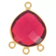 Candelabra pendant 22x16mm imitation gem faceted Fine gold plated Hydro Garnet