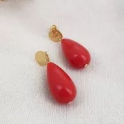 10mm Wrinkled disc earstuds one hole - fine gold plated x20