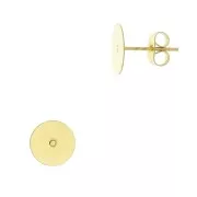 10mm 304Lstainless steel disc earstuds - Fine gold-plated x20