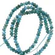 4.5x3 mm Round flattened faceted gemstone beads - Apatite x39cm