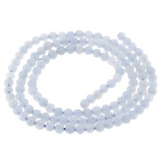 Round faceted beads 3 mm gemstone - Anhydrite - Angelite x39cm