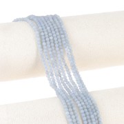 Round faceted beads 3 mm gemstone - Anhydrite - Angelite x39cm