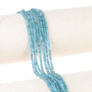 Gemstone beads 2x2 mm faceted cube - Apatite x40cm
