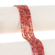 Faceted cube beads 2.5x2.5 mm in dyed gemstone - Carnelian x40cm