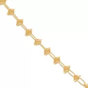 9.8mm Fancy mesh chain with knot effect - Gold Tone x50cm