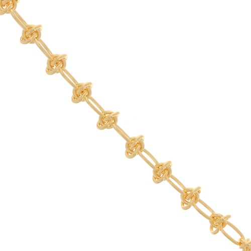 9.8mm Fancy mesh chain with knot effect - Gold Tone x50cm