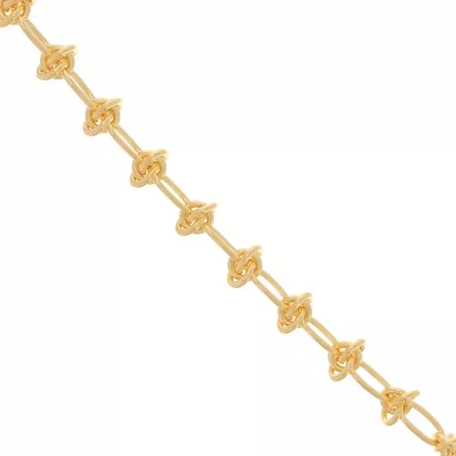 9.8mm Fancy mesh chain with knot effect - Gold Tone x50cm