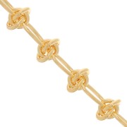 9.8mm Fancy mesh chain with knot effect - Gold Tone x50cm