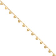 5.8mm Rombo mesh chain with small heart - Gold Tone x50cm