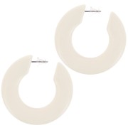 47mm Flat hoop earrings in opaque resin - Ecru x2