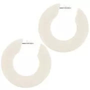 47mm Flat hoop earrings in opaque resin - Ecru x2