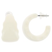 25mm Wide hoop earrings in Opaque Resin - Ecru x2|raw }}