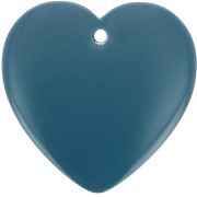 36x36.5mm heart Pendant in transparent resin - Peacock blue x1|raw }}
