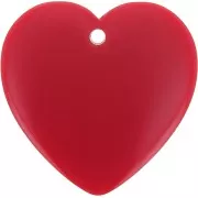 36x36.5mm heart Pendant in transparent resin - Dark Red x1