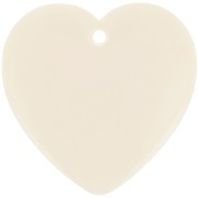 36x36.5mm heart Pendant in transparent resin - Ecru x1