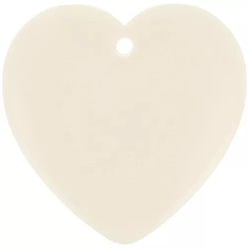 36x36.5mm heart Pendant in transparent resin - Ecru x1