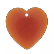 36x36.5mm heart Pendant in transparent resin - amber x1