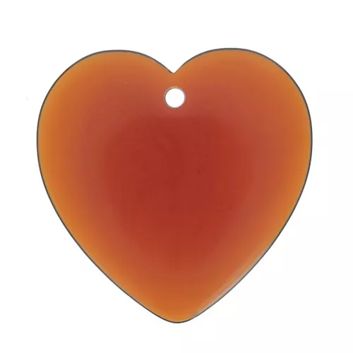 36x36.5mm heart Pendant in transparent resin - amber x1