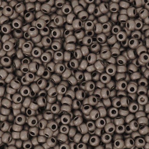 Preciosa Seed Beads 11/0 2 mm - Terra Metallic Matte - Dark Nickel x20g
