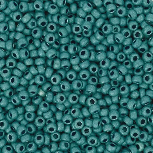 Preciosa Seed Beads 11/0 2 mm - Matte Metallic Terra - Turquoise x 20 g