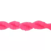 Heishi polymer clay rondelle beads 6x1 mm - Translucent fluorescent pink x40cm