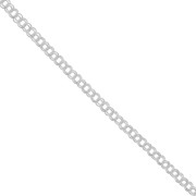 5mm double ring cable mesh chain - Silver Tone x49cm