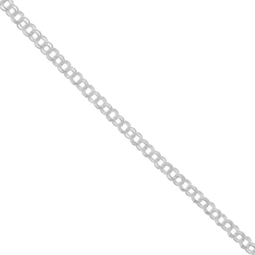 5mm double ring cable mesh chain - Silver Tone x49cm