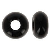 14mm large hole Donuts beads - Opaque Black x10|raw }}